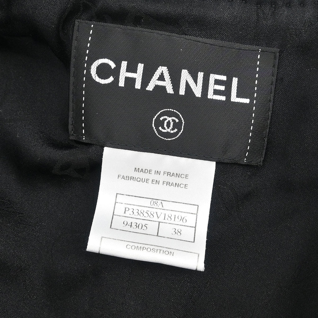 Chanel 2008 Single Breasted Jacket Black #38