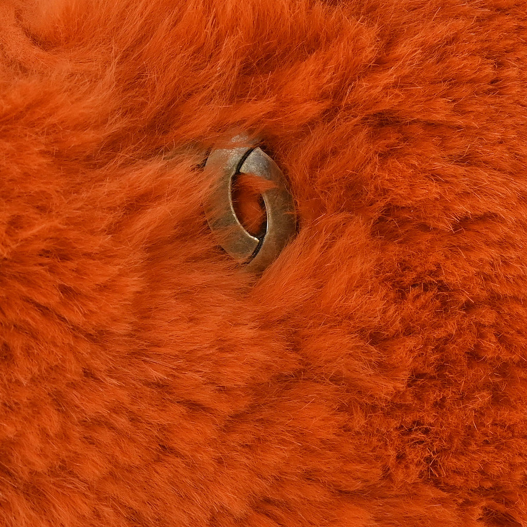 Chanel * Orange Rabbit Fur Tote Chain Handbag