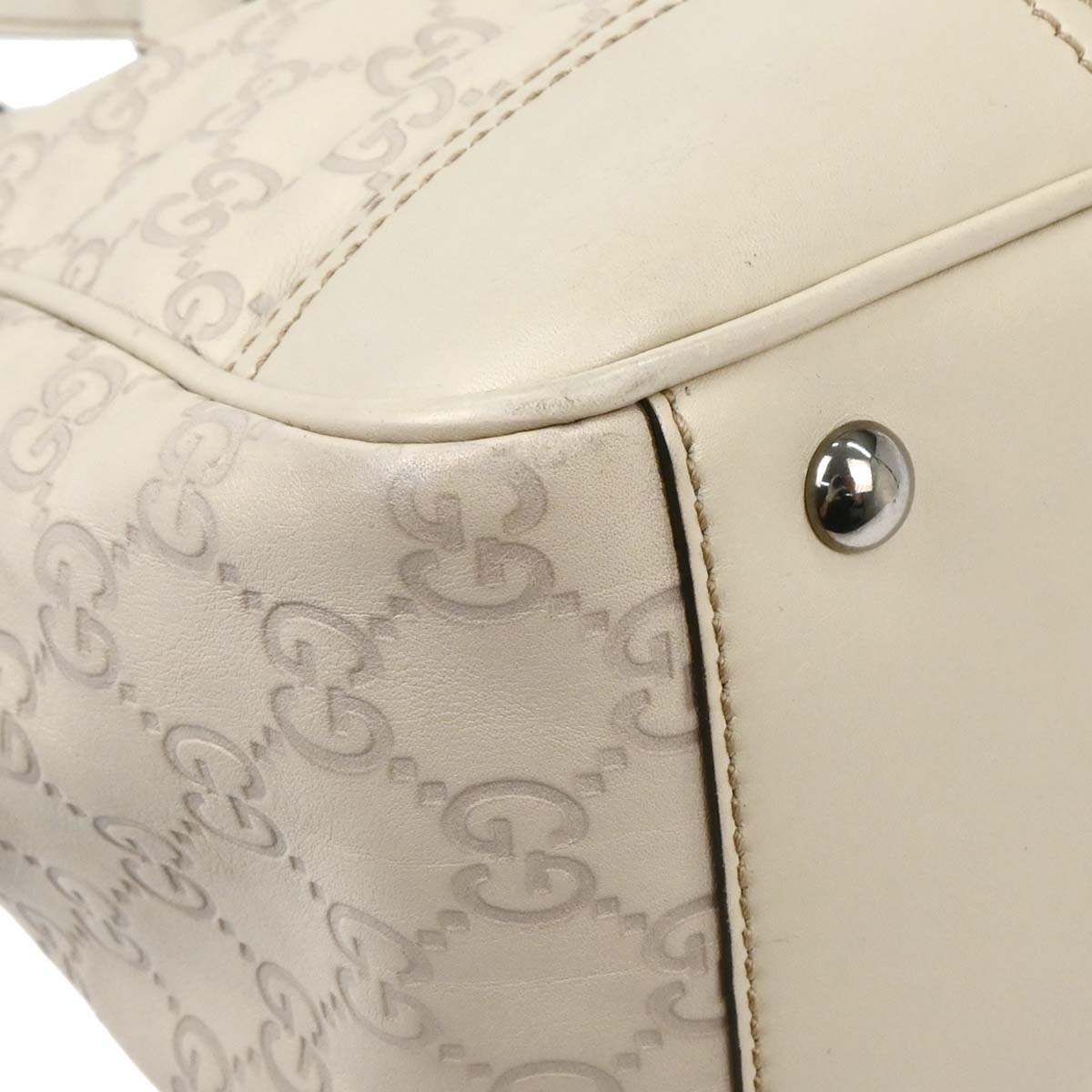Gucci White Guccissima Handbag