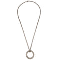 Celine Silver Chain Pendant Medallion Round Circle Necklace