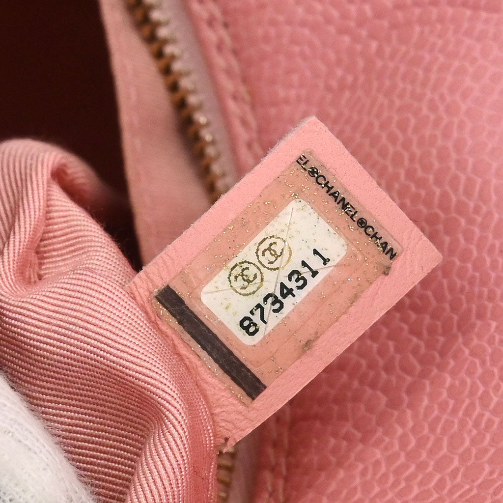 Chanel 2003-2004 Pink Caviar Petite Timeless Tote PTT Chain Handbag