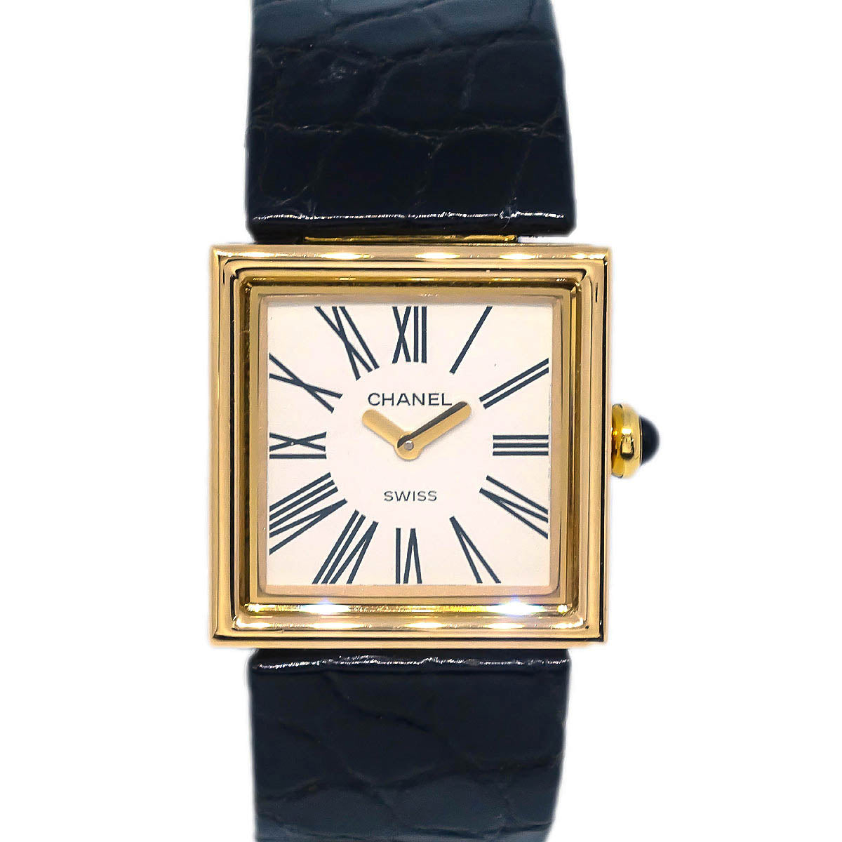 Chanel * Mademoiselle Watch 18KYG Alligator