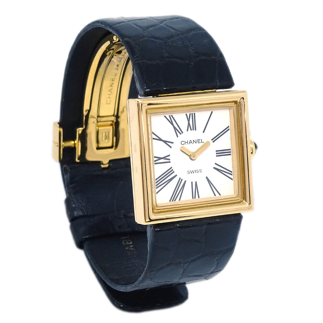 Chanel * Mademoiselle Watch 18KYG Alligator