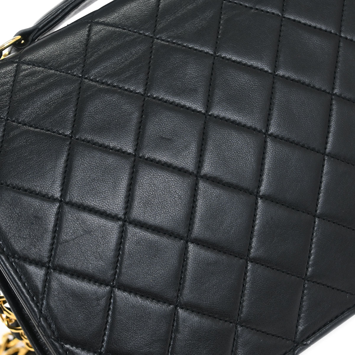 Chanel 1989-1991 Black Lambskin Double Turnlock Shoulder Bag