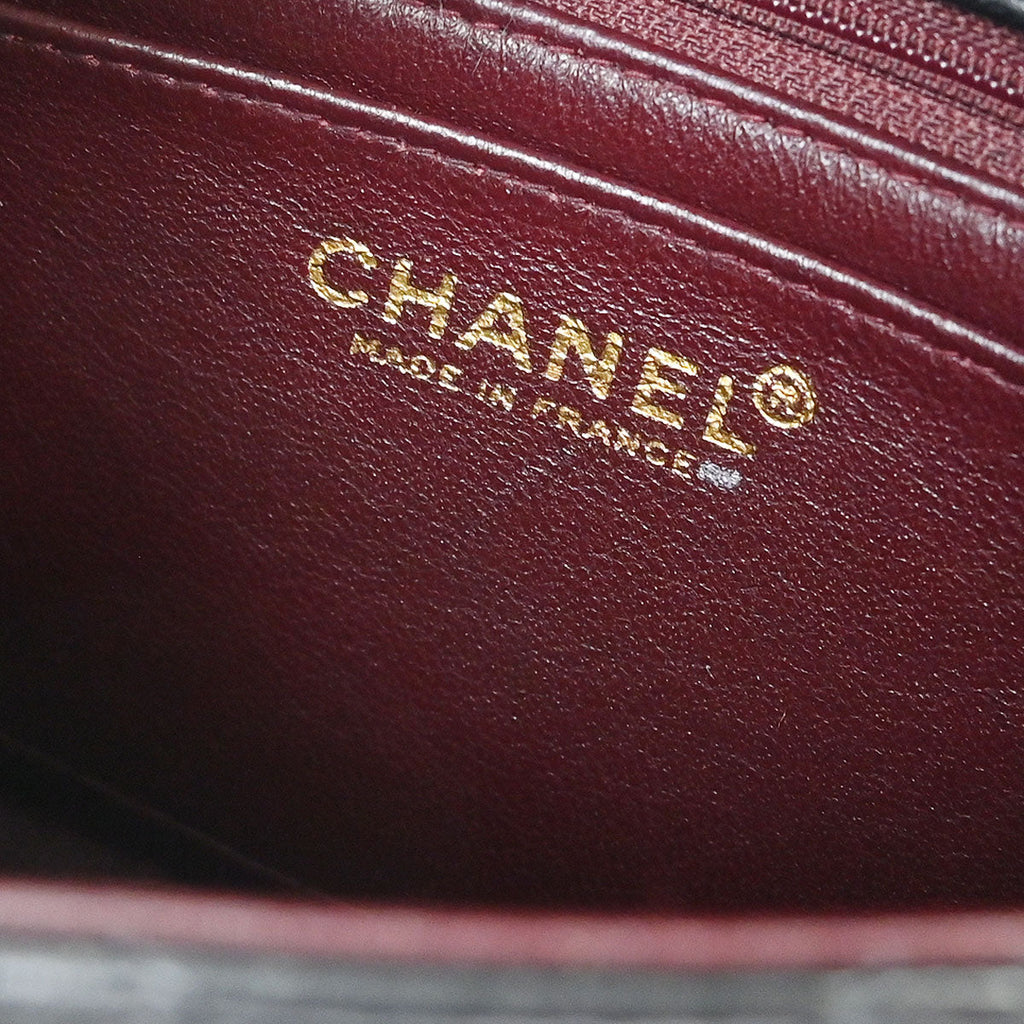 Chanel 2002-2003 Black Lambskin Mini Classic Square Flap Shoulder Bag