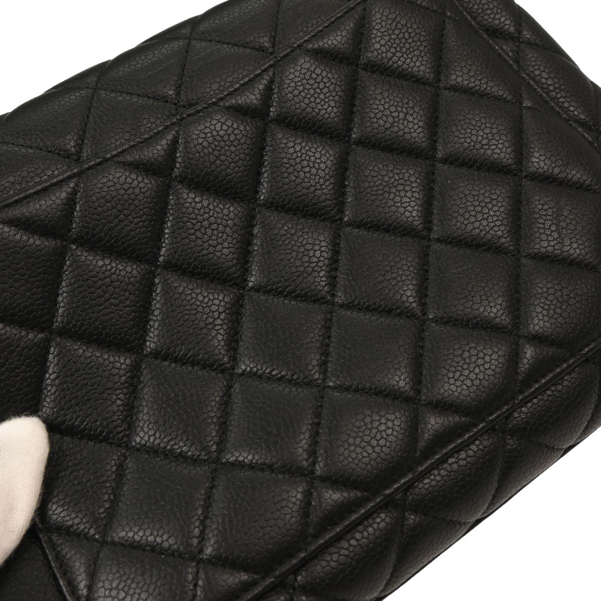 Chanel 1996-1997 Black Caviar Kelly Handbag