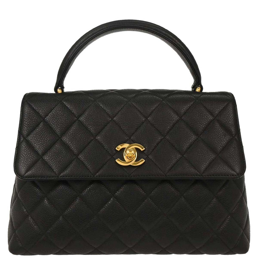 Chanel 1996-1997 Black Caviar Kelly Handbag
