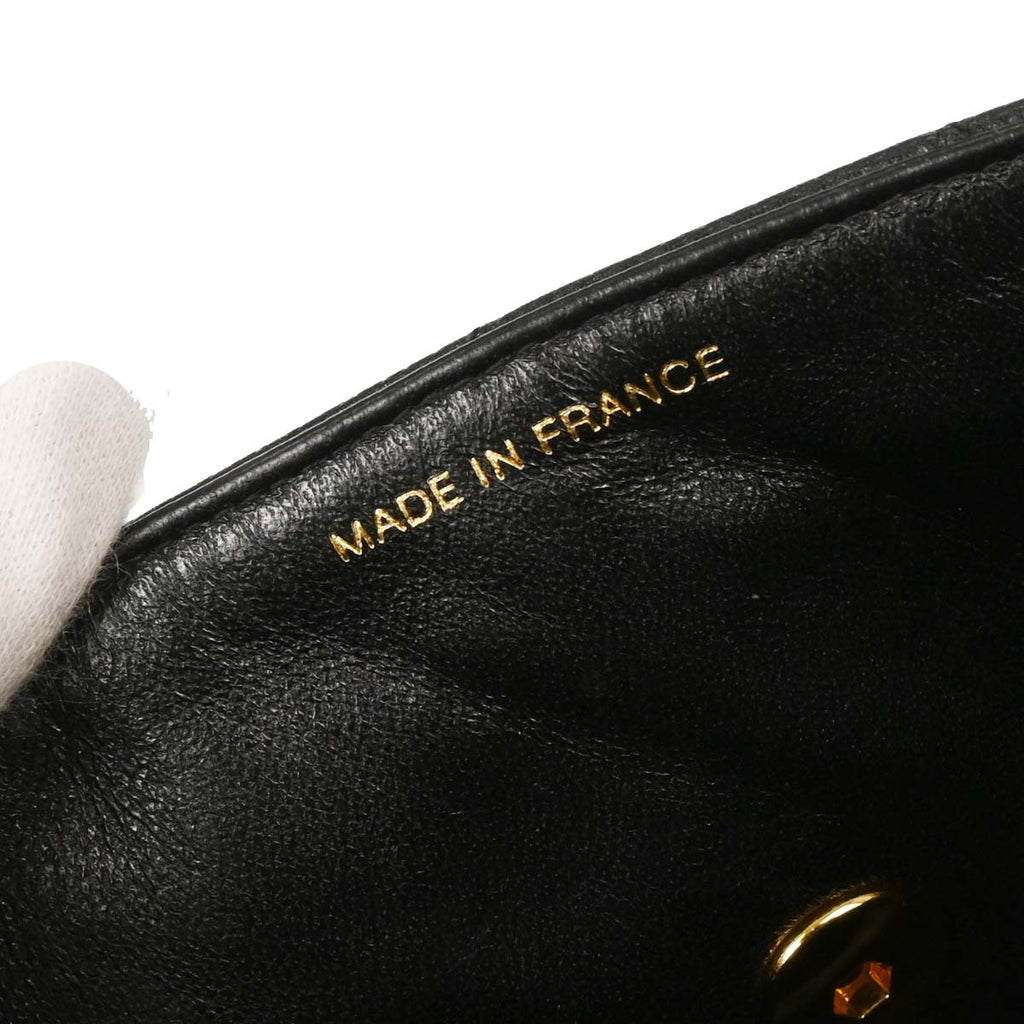 Chanel 1996-1997 Black Caviar Kelly Handbag
