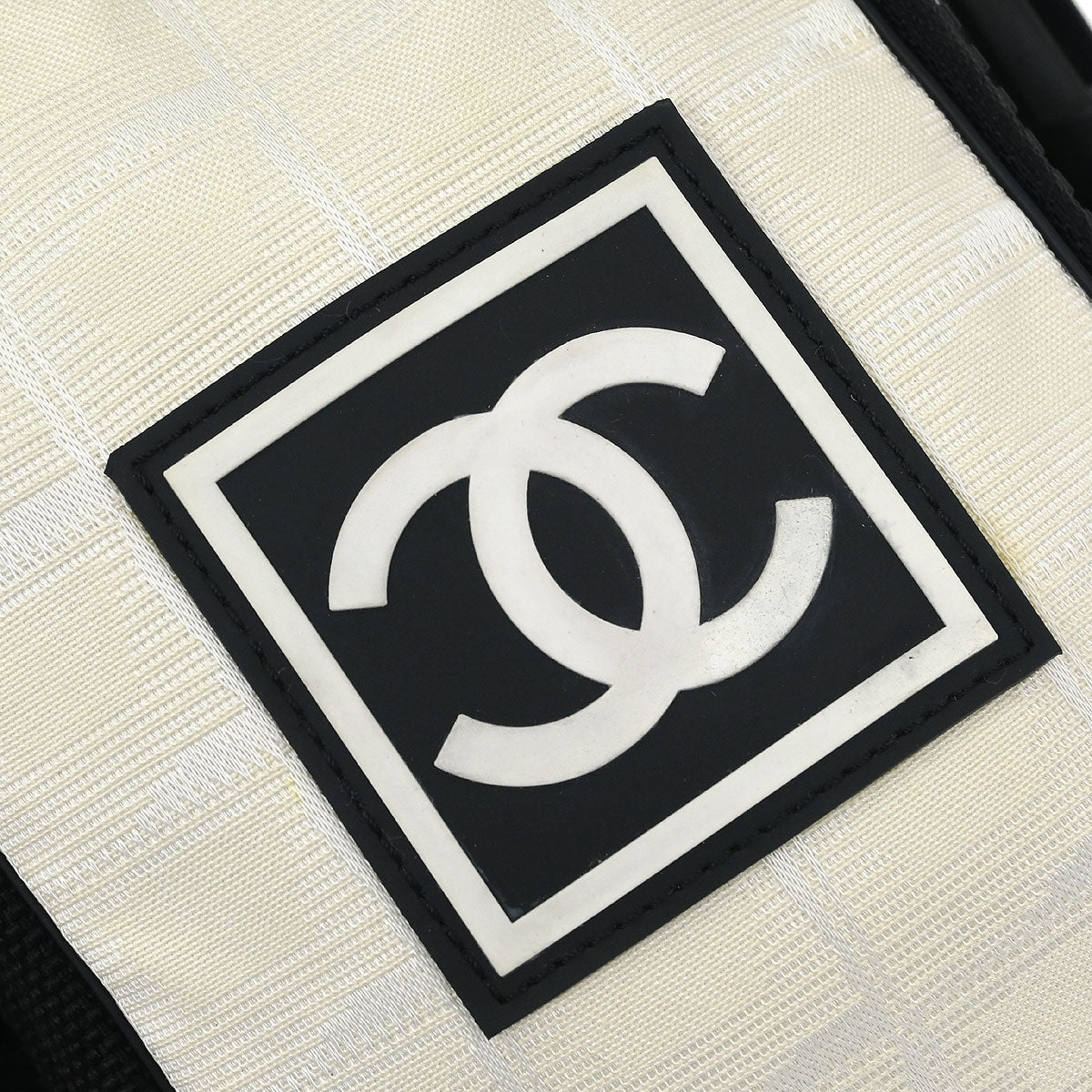 Chanel 2003-2004 White Nylon New Travel Line Shoulder Bag