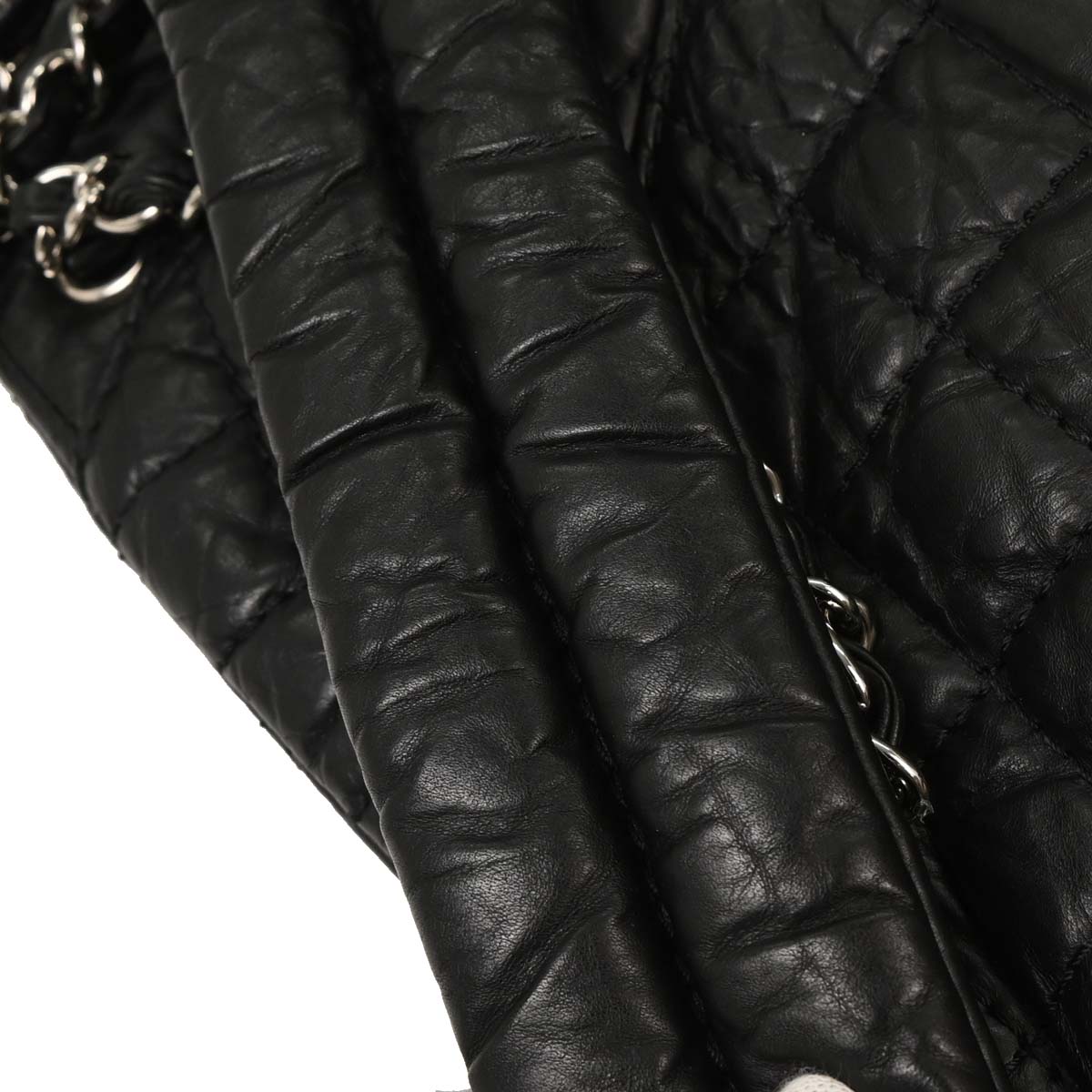 Chanel 2009-2010 Black Calfskin Faux Fur Mademoiselle Lock Shoulder Bag