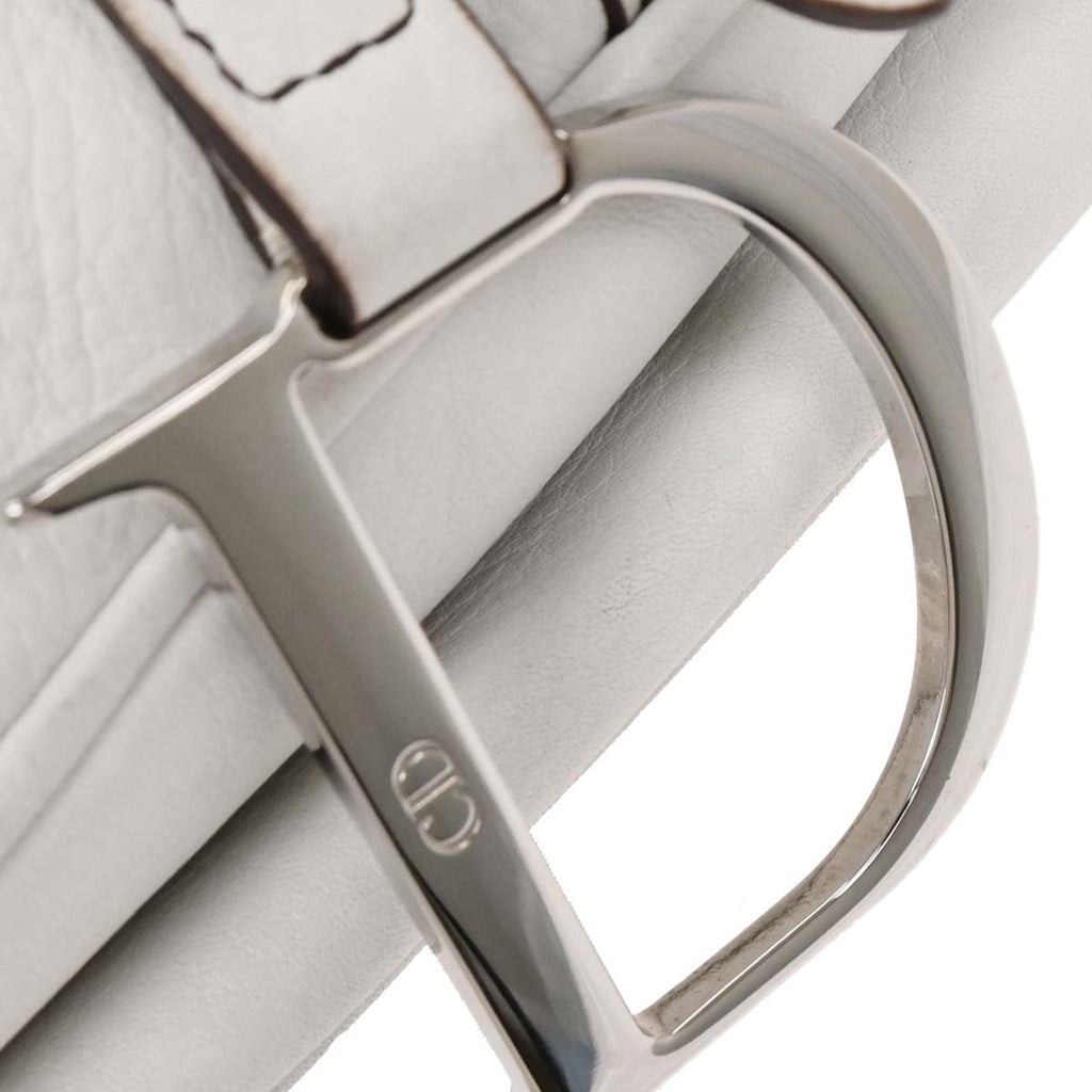 Christian Dior 2002 White Leather Saddle Handbag