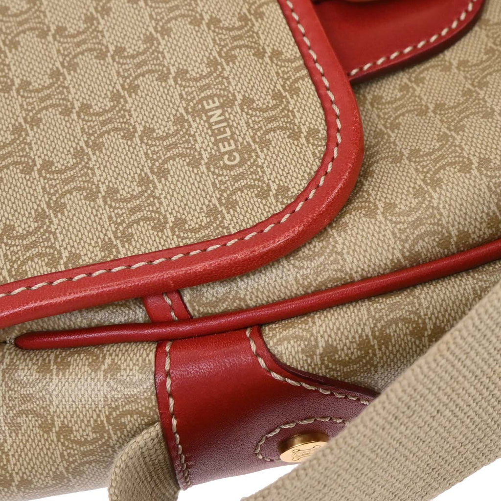 Celine Beige PVC Macadam Shoulder Bag