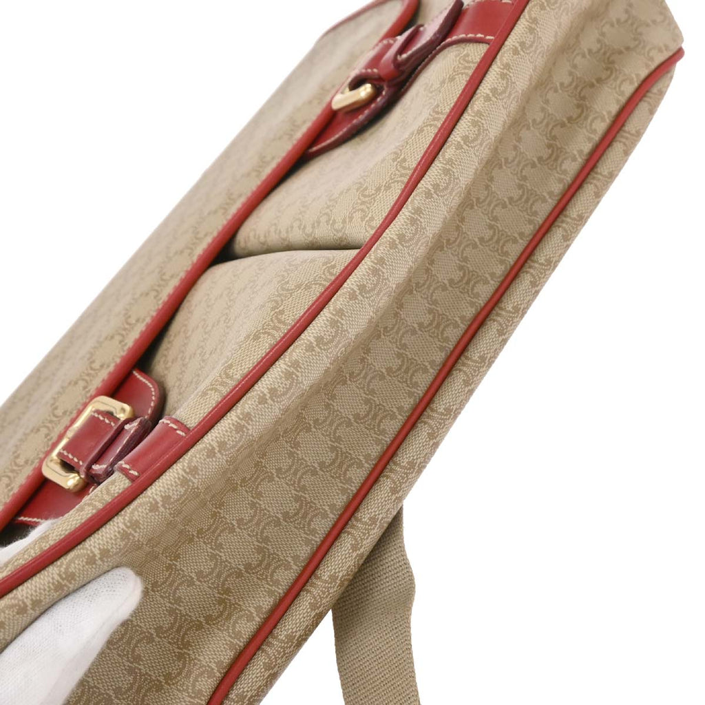 Celine Beige PVC Macadam Shoulder Bag