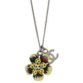 Chanel Flower Pendant Necklace Silver 06P