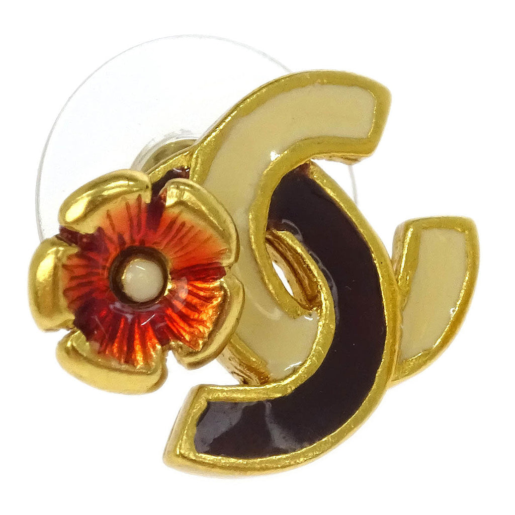 Chanel Pierced Earrings Gold CC 03P