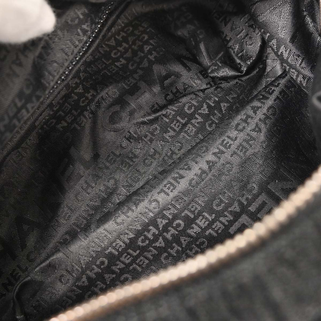 Chanel 2005-2006 Black Canvas Chain Print Handbag