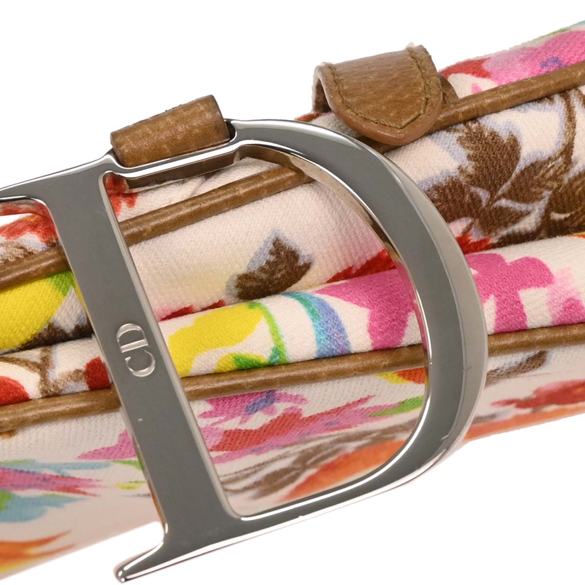 Christian Dior 2005 Multicolor Floral Saddle Handbag