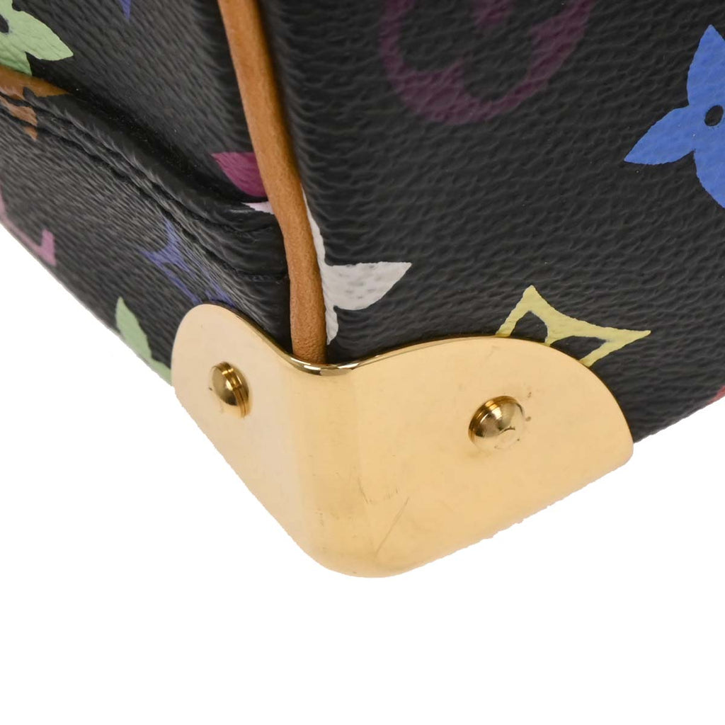 Louis Vuitton 2005 Black Monogram Multicolor Trouville Handbag M92662