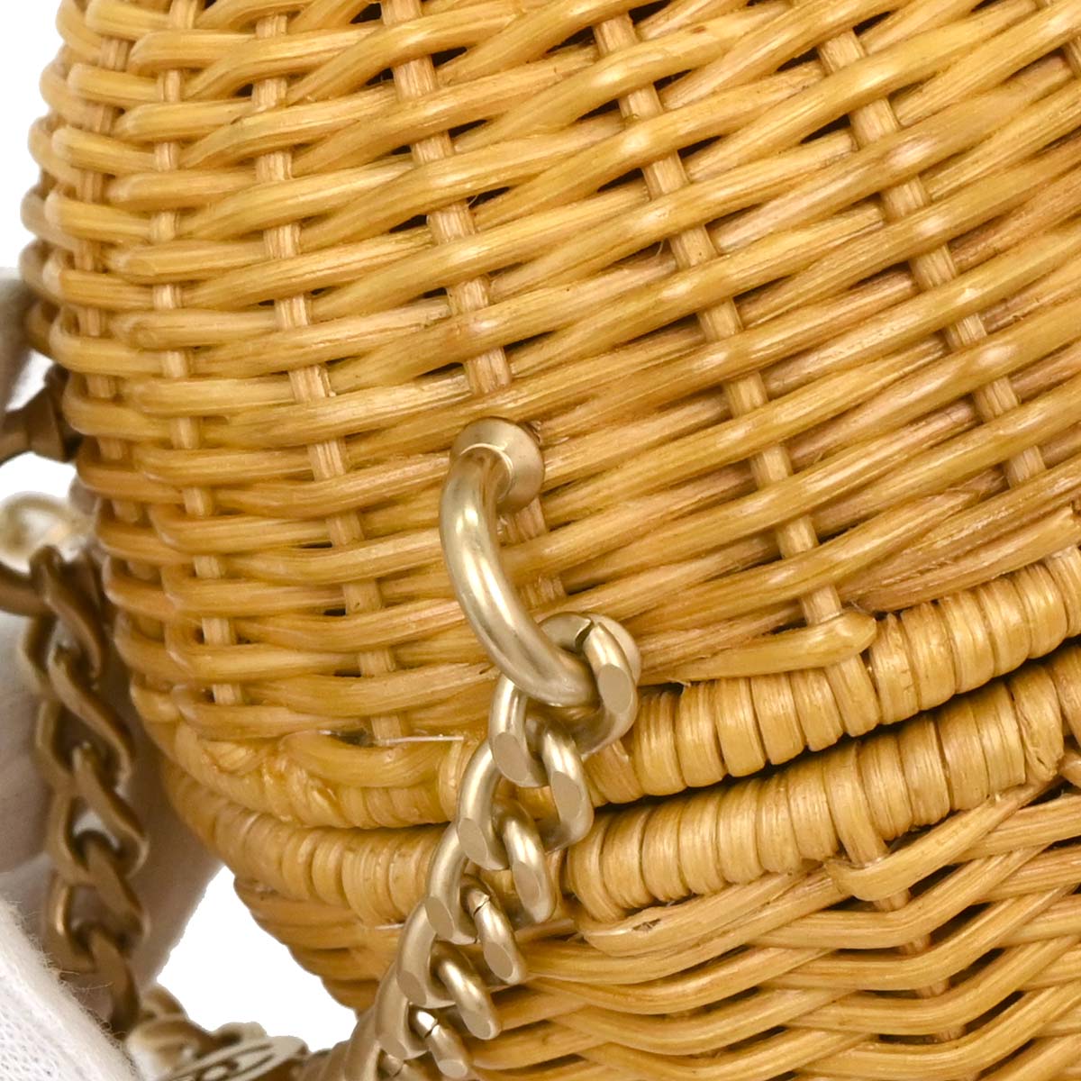 Chanel 2005-2006 Beige Rattan Heart Lock Basket Bag 2way Shoulder Handbag