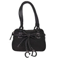 Christian Dior 2007 Black Diorissimo Bow Trotter Handbag
