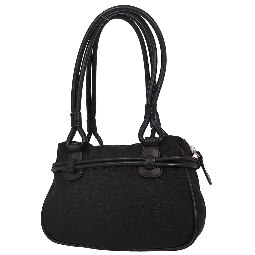 Christian Dior 2007 Black Diorissimo Bow Trotter Handbag