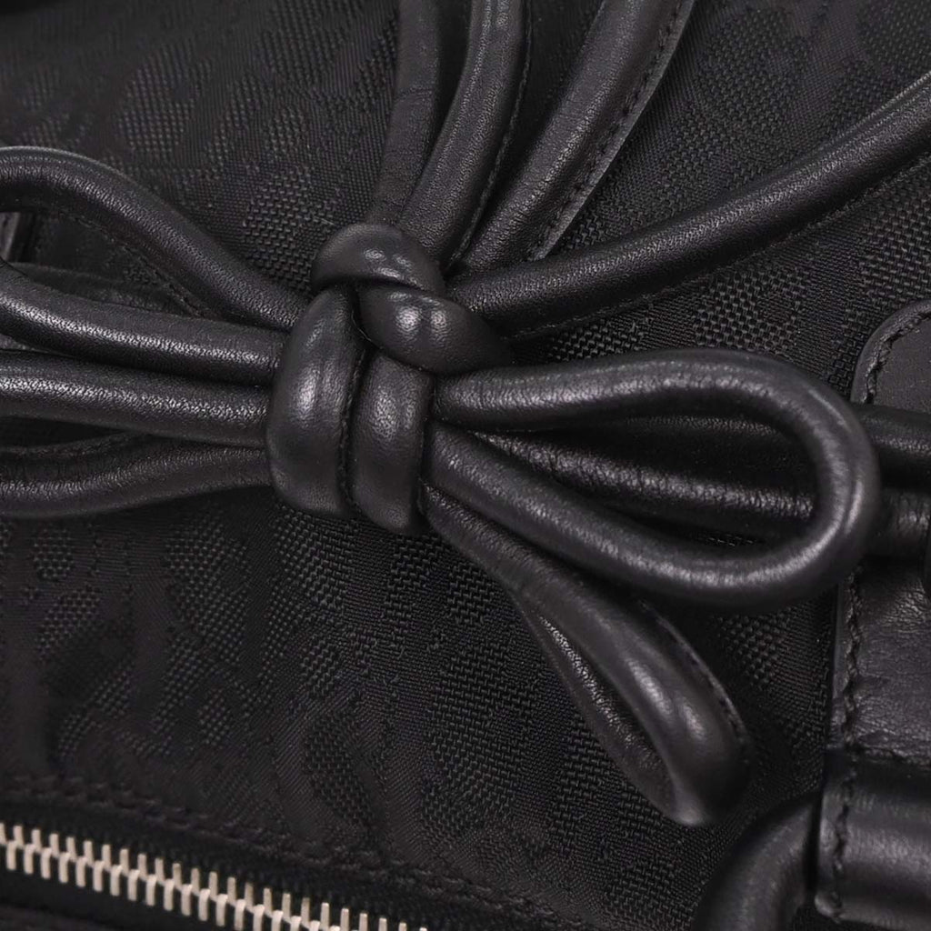 Christian Dior 2007 Black Diorissimo Bow Trotter Handbag
