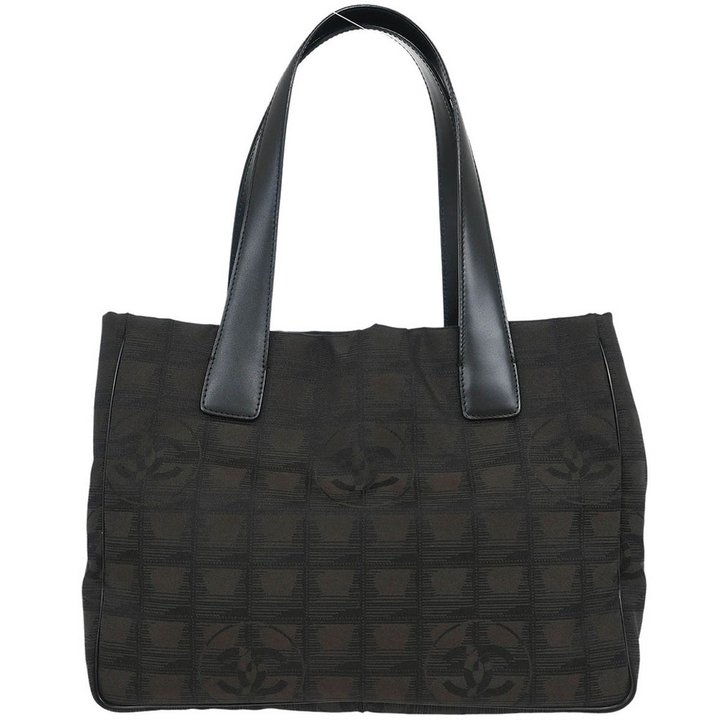 Chanel 2005-2006 Brown Jacquard Nylon New Travel Line Tote Handbag