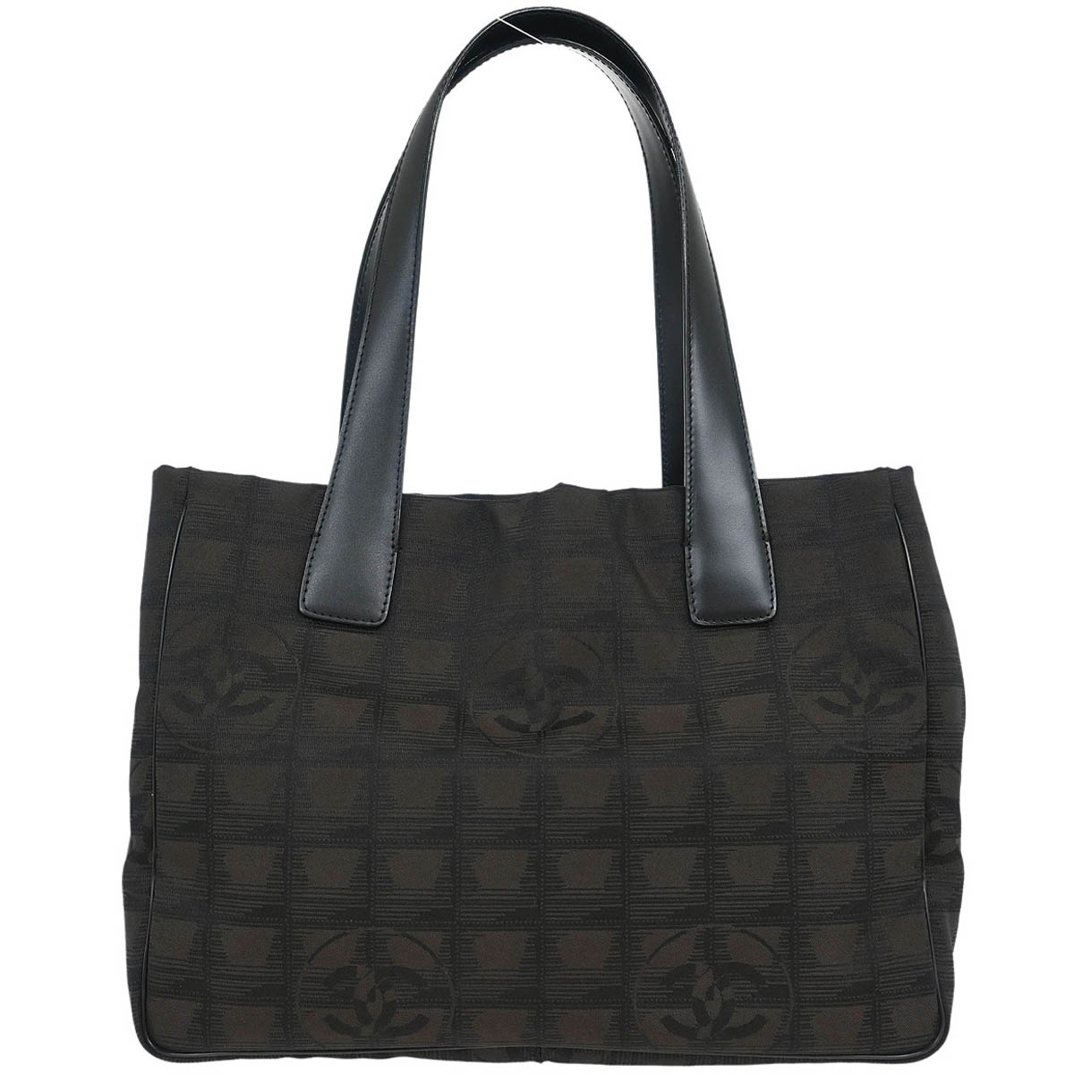 Chanel 2005-2006 Brown Jacquard Nylon New Travel Line Tote Handbag