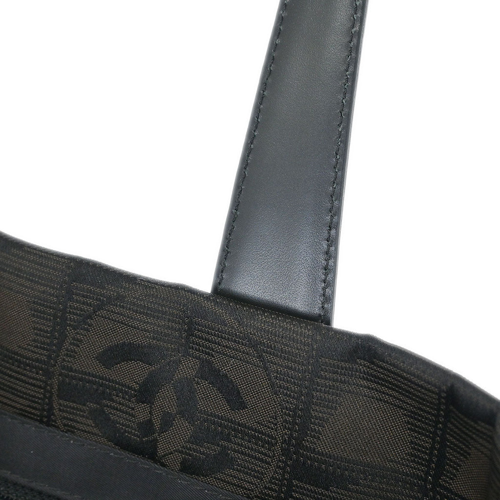 Chanel 2005-2006 Brown Jacquard Nylon New Travel Line Tote Handbag