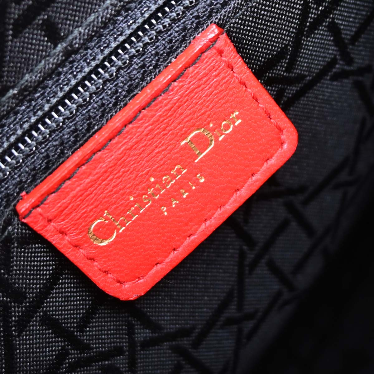 Christian Dior 1999 Red Lambskin Large Lady Dior 2way Shoulder Handbag