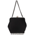 Chanel 2006-2008 Black Satin Mademoiselle Chain Handbag