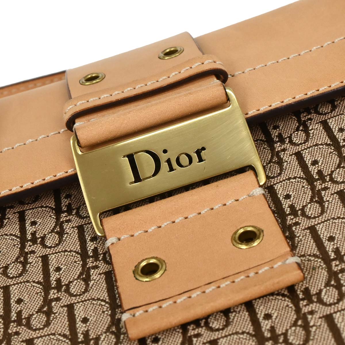 Christian Dior 2003 Beige Trotter Shoulder Bag