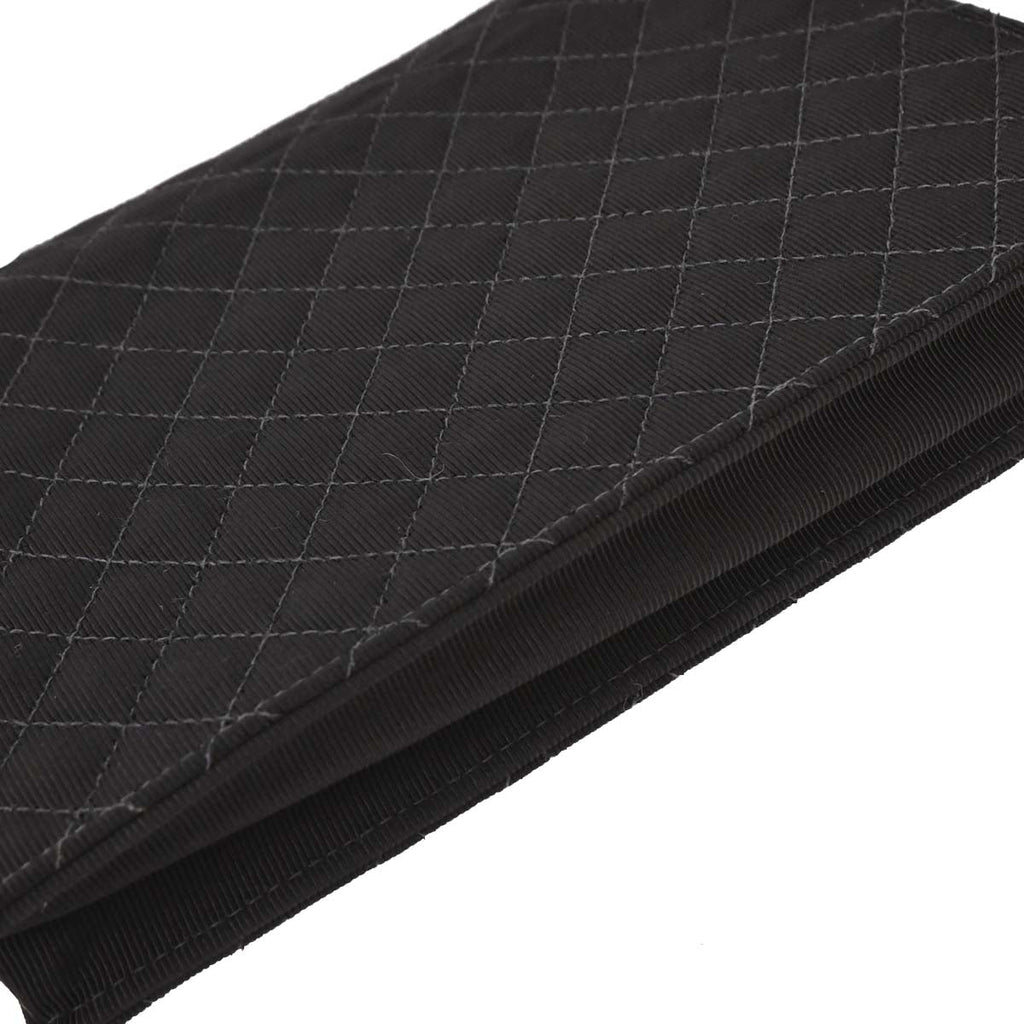 Chanel 2004-2005 Black Canvas Emblem Shoulder Bag