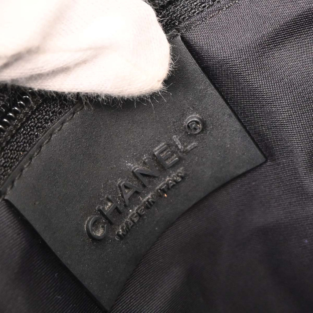 Chanel 2004-2005 Black Felt Nylon Sport Line 2way Shoulder Handbag