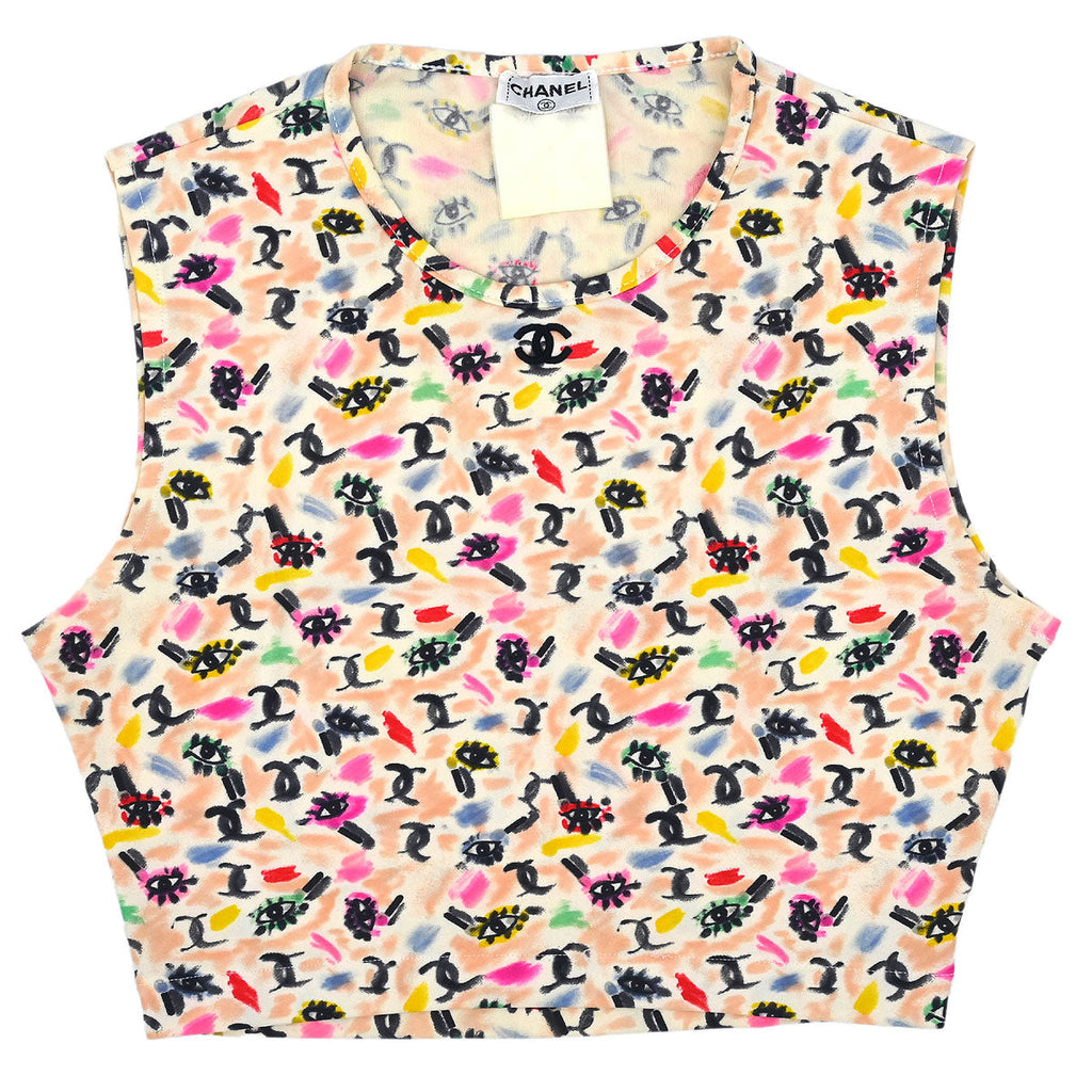 Chanel Sleeveless Cropped Tank Top White #38