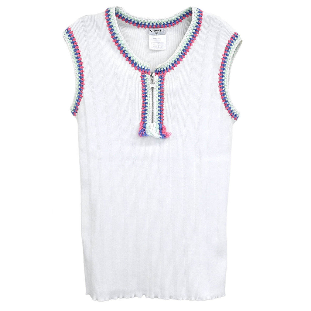 Chanel 2007 Sleeveless Top White #42