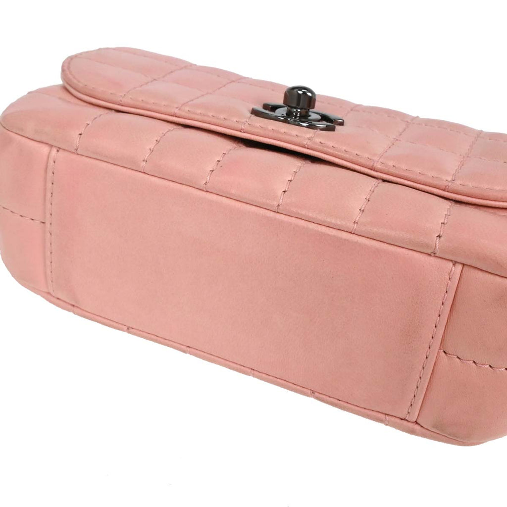 Chanel 2003-2004 Pink Lambskin Choco Bar Handbag