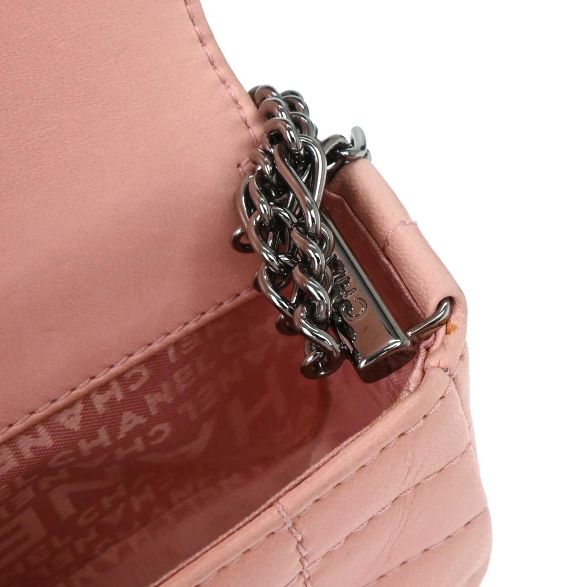 Chanel 2003-2004 Pink Lambskin Choco Bar Handbag