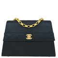 Chanel 1989-1991 Black Satin Shoulder Bag
