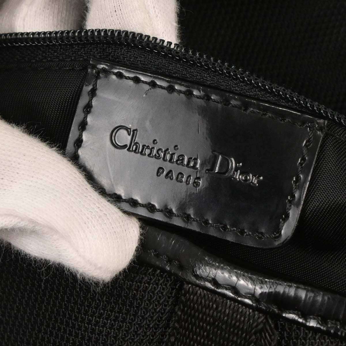 Christian Dior 2002 Black Nylon Saddle Shoulder Bag