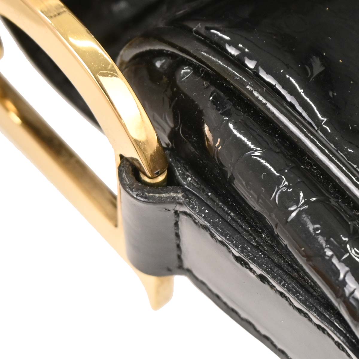Christian Dior 2000 Black Patent Leather Double Saddle Handbag