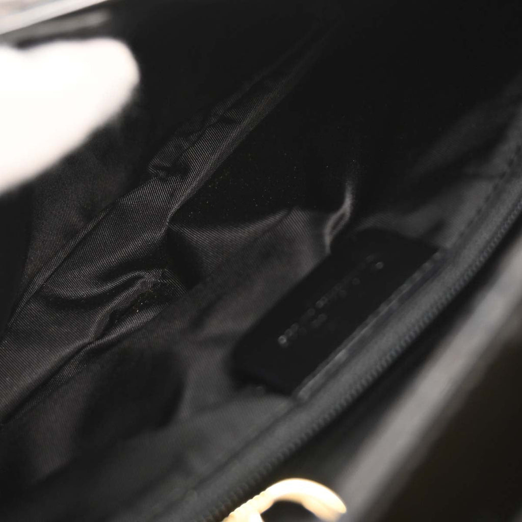 Christian Dior 2000 Black Patent Leather Double Saddle Handbag