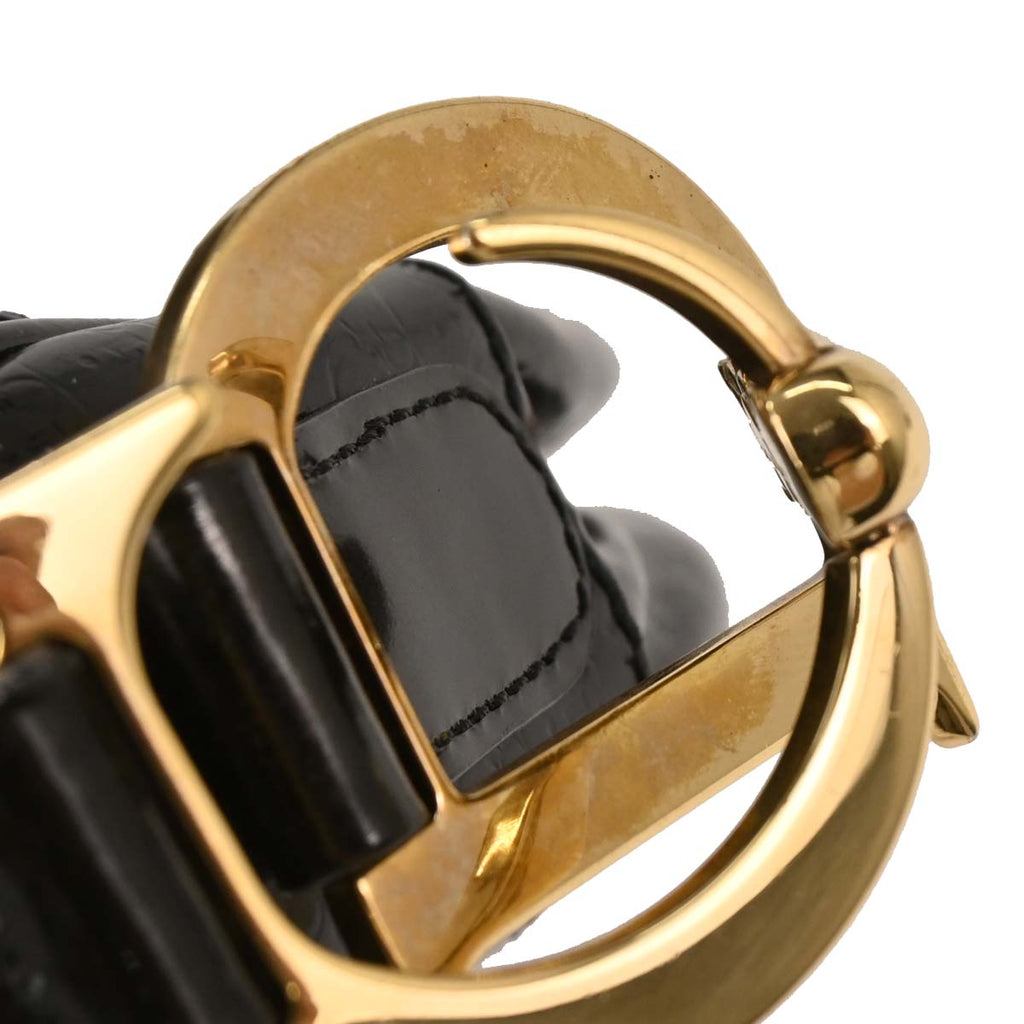 Christian Dior 2000 Black Patent Leather Double Saddle Handbag