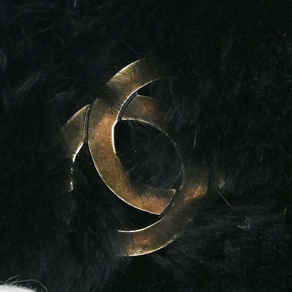 Chanel 2000-2002 Black Rabbit Fur Shoulder Bag