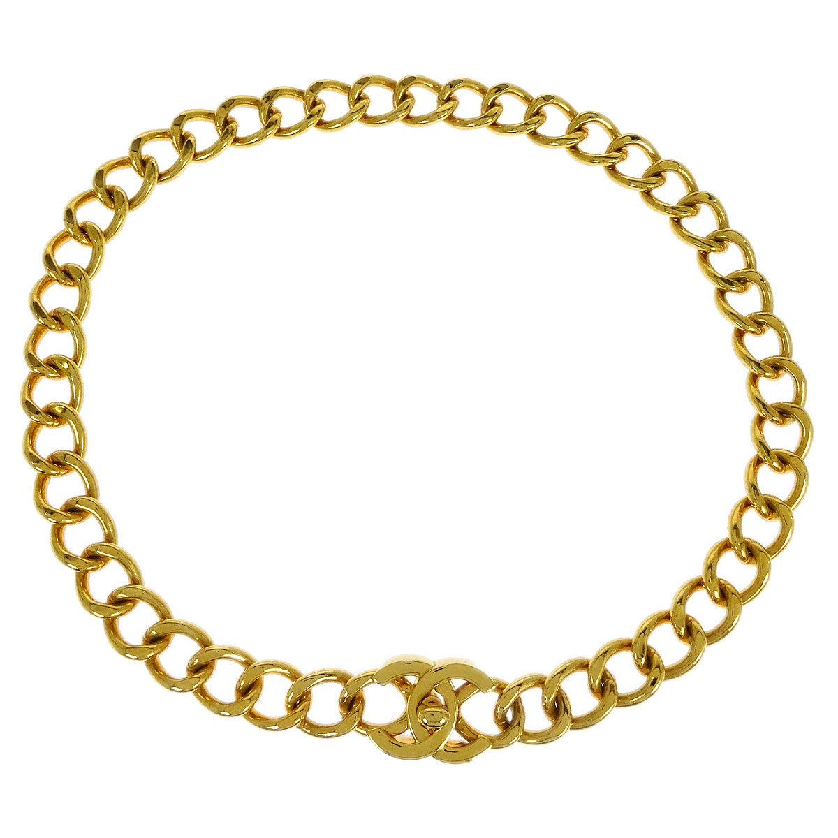 Chanel Gold CC Turnlock Chain Belt 96A