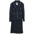 Chanel 1994 Setup Suit Jacket Skirt Navy #38