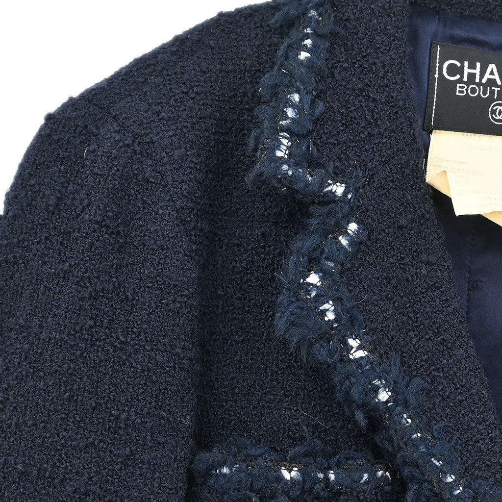 Chanel 1994 Setup Suit Jacket Skirt Navy #38