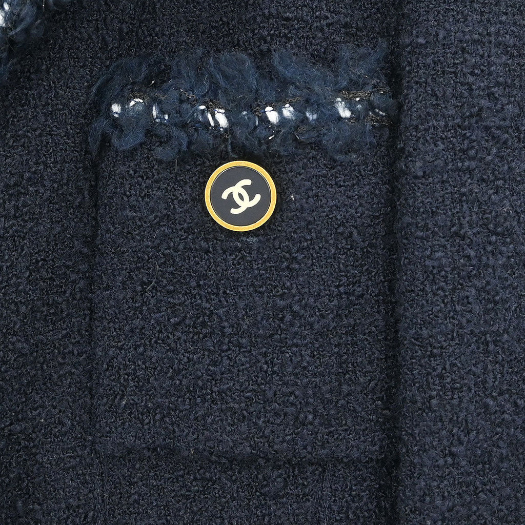 Chanel 1994 Setup Suit Jacket Skirt Navy #38