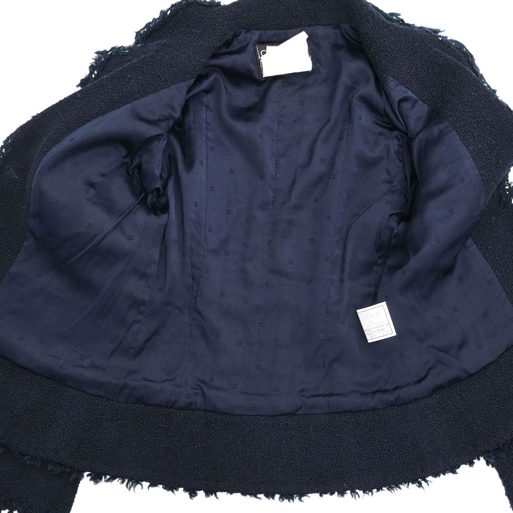 Chanel 1994 Setup Suit Jacket Skirt Navy #38