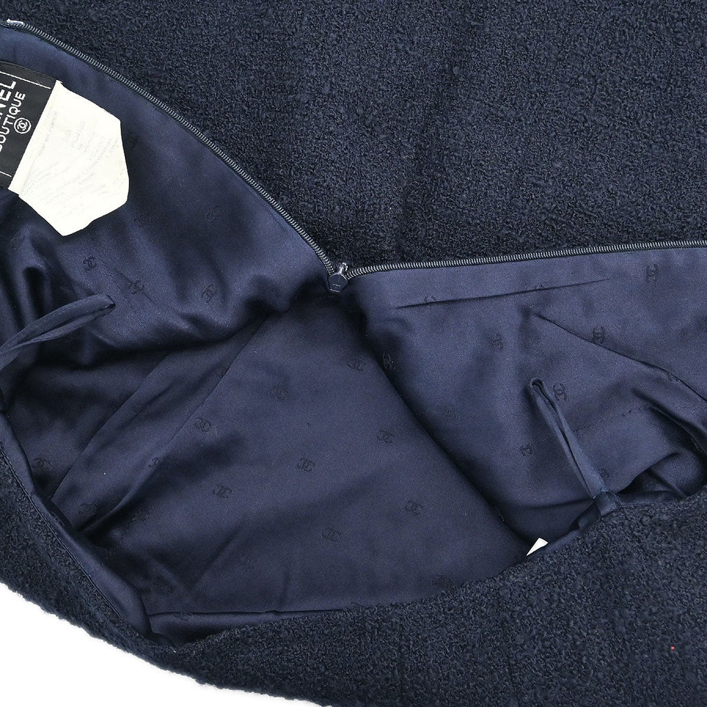 Chanel 1994 Setup Suit Jacket Skirt Navy #38